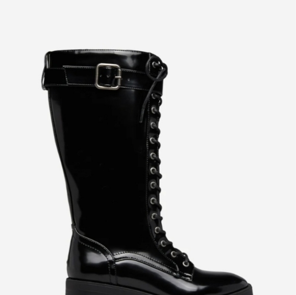 Lace up flat boots regular calf - Picture 2 of 5